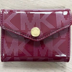 MICHAEL Michael Kors small maroon monogram wallet